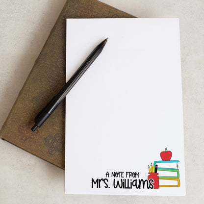 Personalized Teacher Notepad - Custom Name Stationery | Classroom Notepads & Teacher Appreciation Gifts