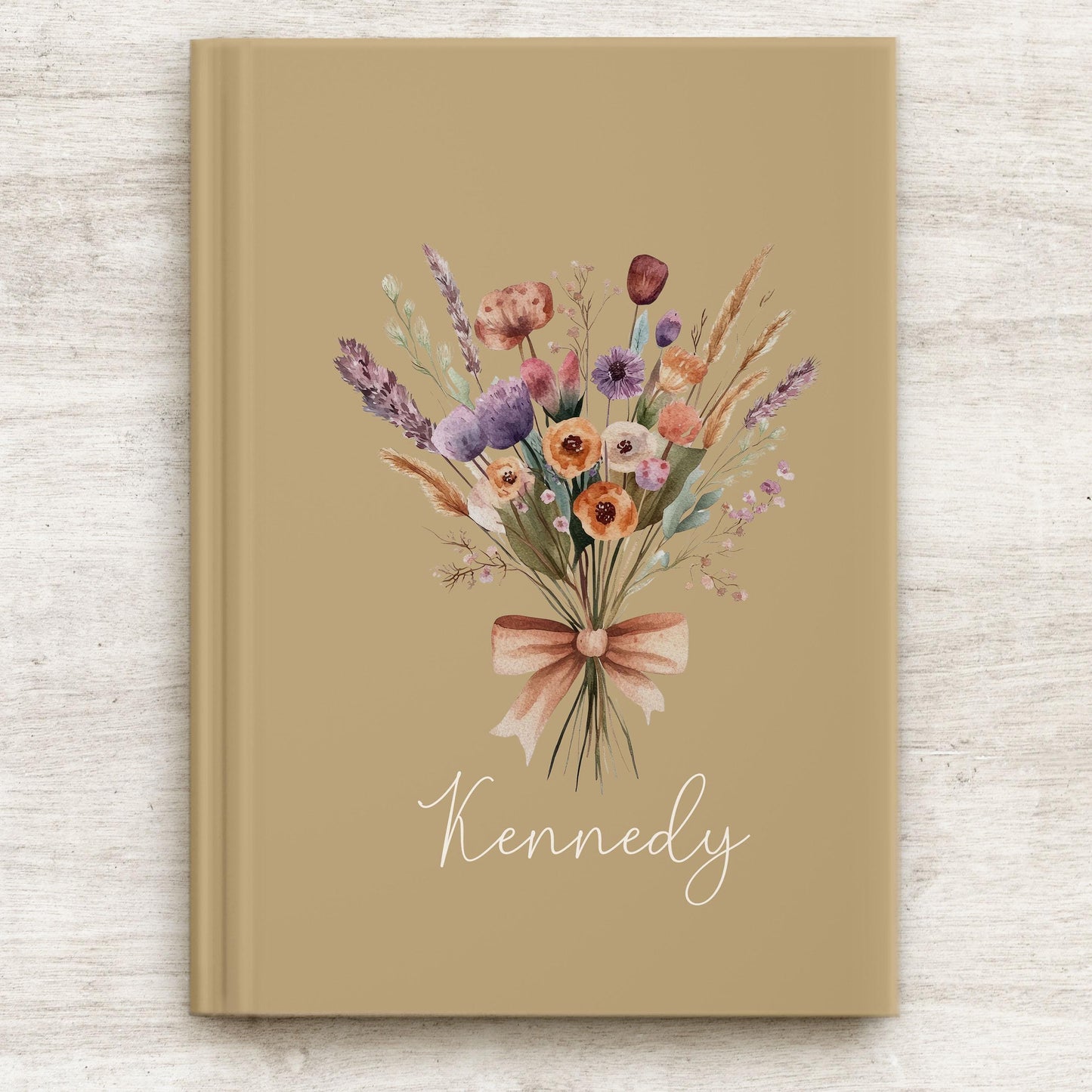 Personalized Hardcover Journal - Boho Floral Notebook | Custom Writing Notebook Gift