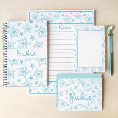 Personalized Stationery Set - Star Letter Paper & Notebook and Pen Gift Kit