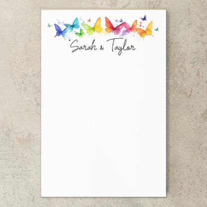Personalized Notepad - Custom Rainbow Butterfly Notepads | Office Memo Pad Gift