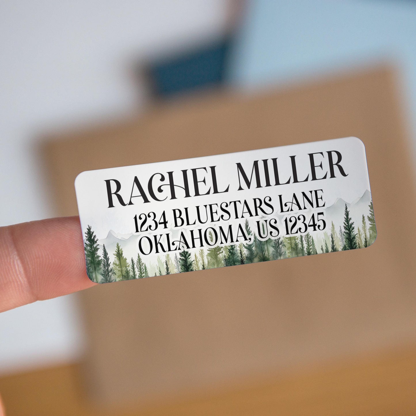Custom Return Address Labels - Personalized Nature Mountain & Floral Stickers | Water Resistant