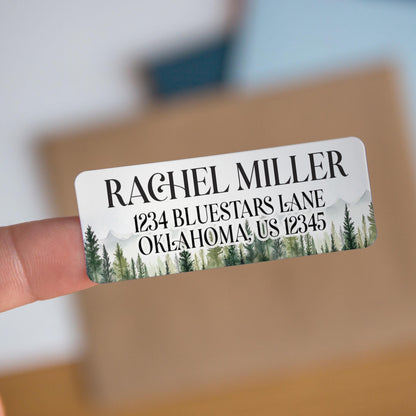 Custom Return Address Labels - Personalized Nature Mountain & Floral Stickers | Water Resistant