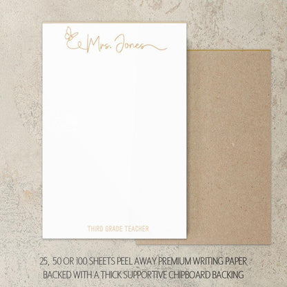 Personalized Notepad - Custom Butterfly Notepads | Teacher Gift Ideas & Office Desk Accessory