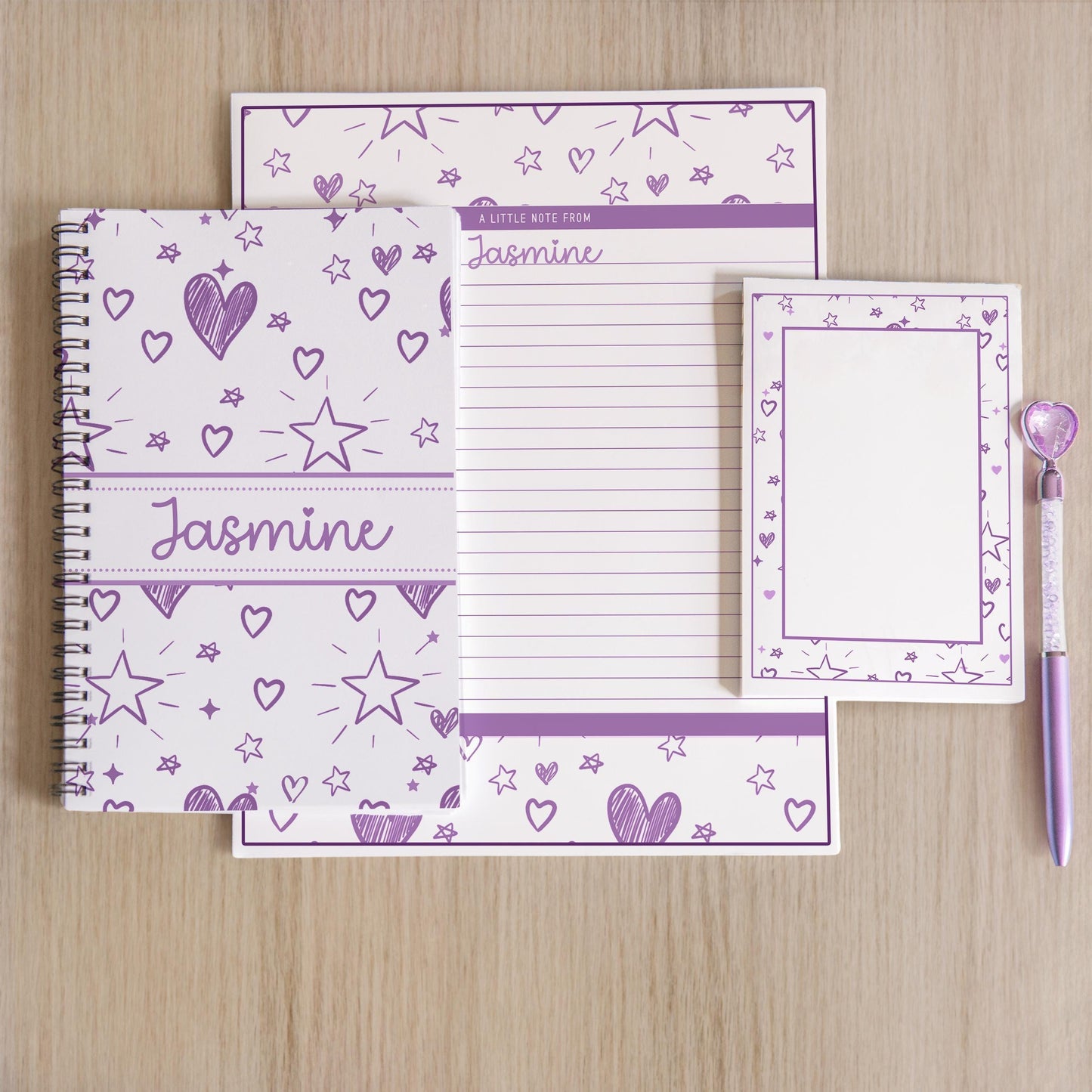 Personalized Stationery Set - Girls Letter Writing Paper & Teen Tween Notebook Gift