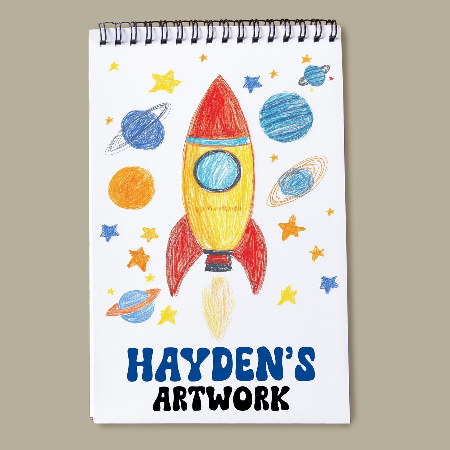 Kids Personalized Sketchbook – Custom Drawing Pad with Heavyweight Paper & Spiral Bound