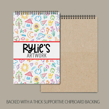 Kids Personalized Sketchbook – Custom Name Drawing Pad With Heavyweight Paper
