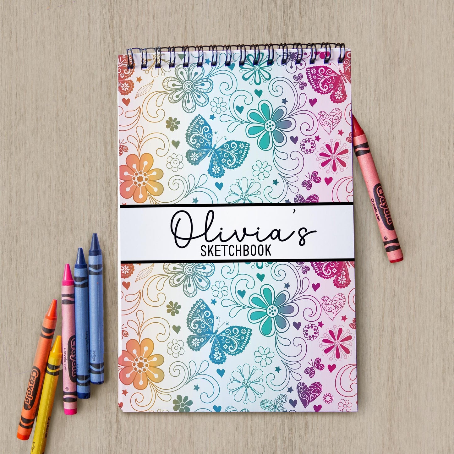 Girls Personalized Sketchbook - Custom Drawing Journal with Name | Kids Art Pad