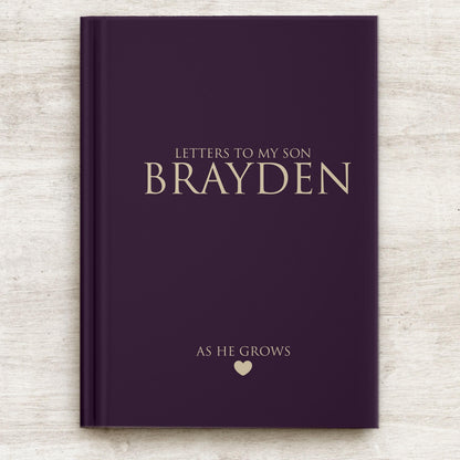 Letters to My Son Journal - Personalized Hardcover Keepsake Book with Lined Pages