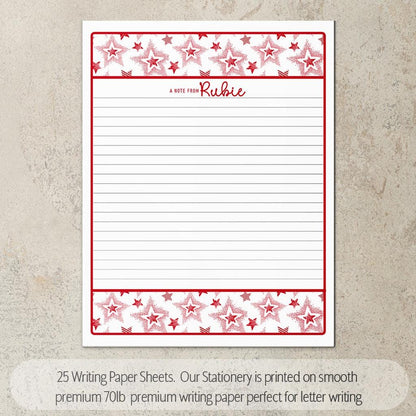 Personalized Stationery Set - Star Letter Paper & Notebook and Pen Gift Kit