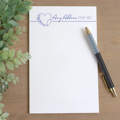 Personalized Nurse Notepad - Custom RN LPN CNA Stationery Gift with Tear Away Pages