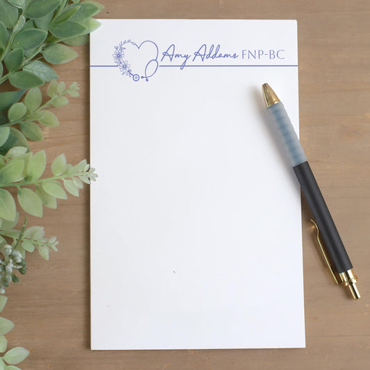 Personalized Nurse Notepad - Custom RN LPN CNA Stationery Gift with Tear Away Pages