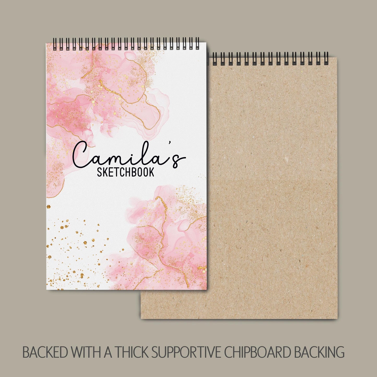Personalized Sketchbook Girls - Spiral Bound Drawing Journal Kids With Heavyweight Paper