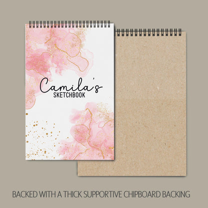 Personalized Sketchbook Girls - Spiral Bound Drawing Journal Kids With Heavyweight Paper