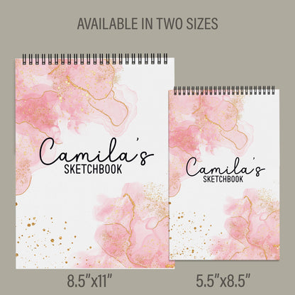 Personalized Sketchbook Girls - Spiral Bound Drawing Journal Kids With Heavyweight Paper
