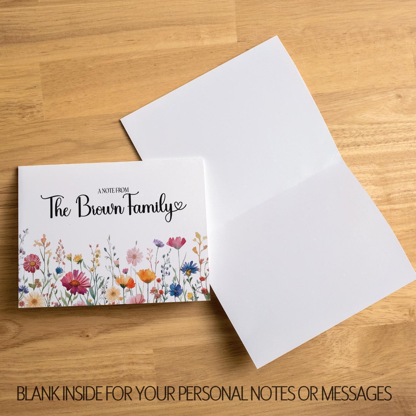 Personalized Note Cards – Wildflower Stationery Set of 10 Cards with Matching Envelopes