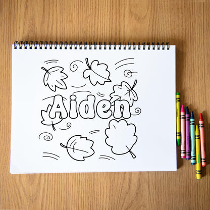 Personalized Autumn Coloring Book - Kids Fall Coloring Pages & Holiday Gift