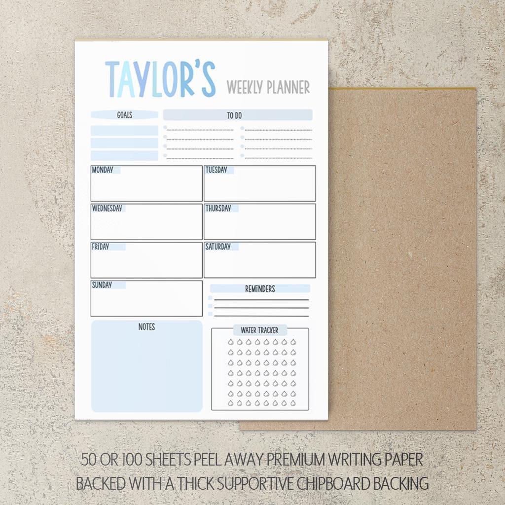 Personalized Weekly Planner - Custom Name Notepad | Calendar To Do List