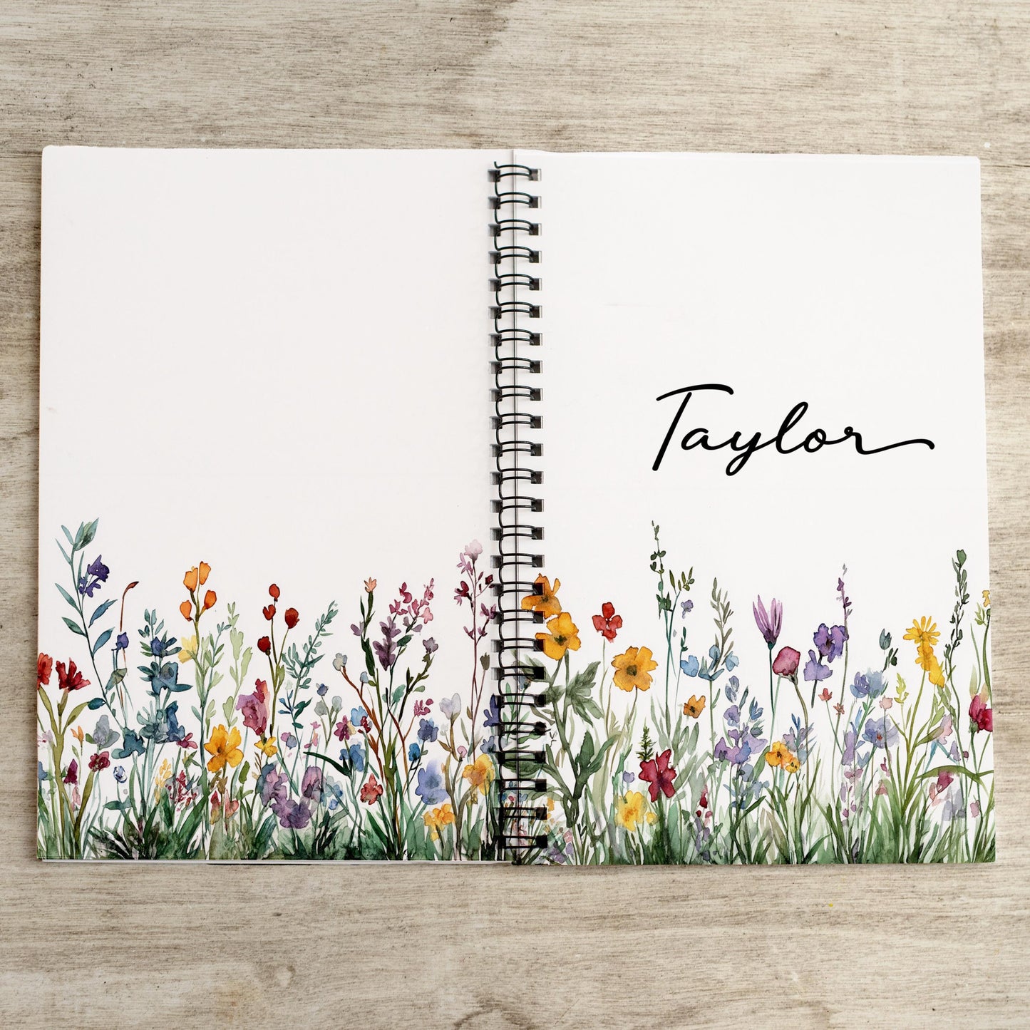 Personalized Spiral Notebook - Custom Wildflower Journal with Name | Teacher Gift