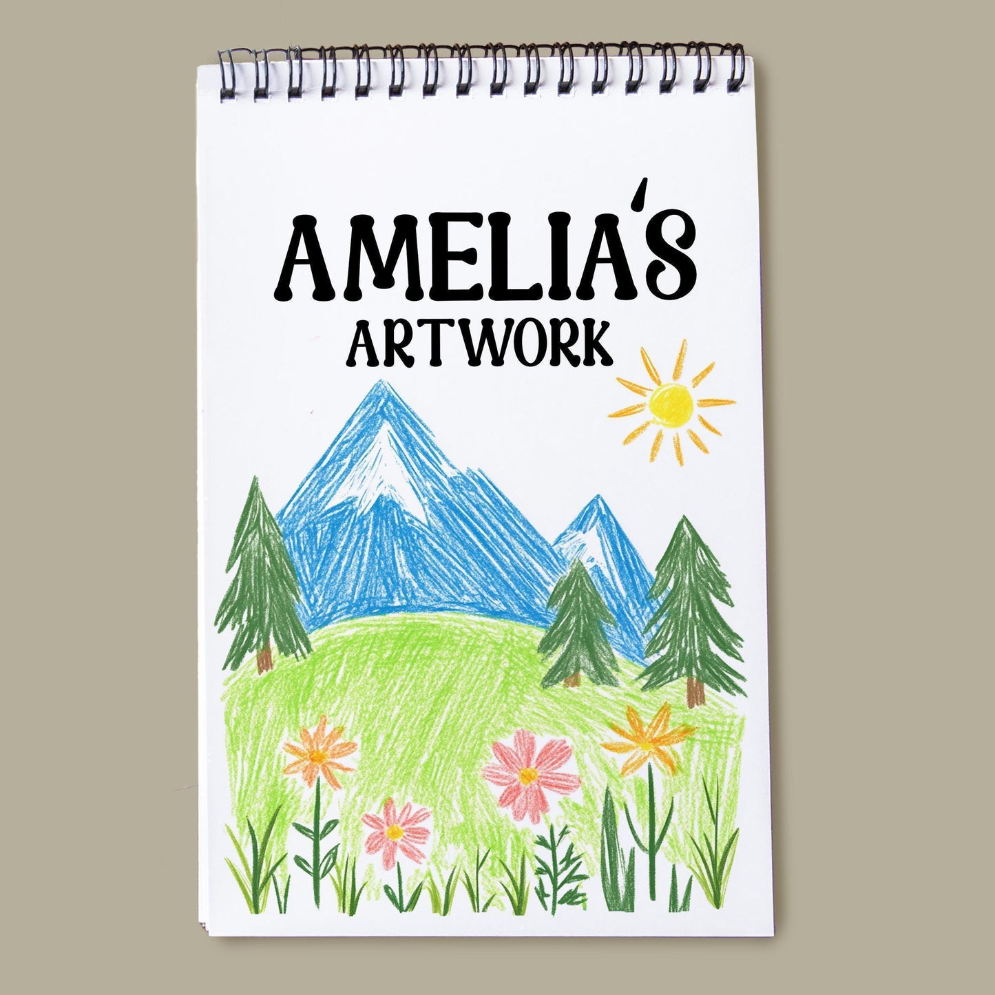 Personalized Unicorn Sketchbook – Custom Name Sketchbook for Kids Drawing Pad & Art Supplies