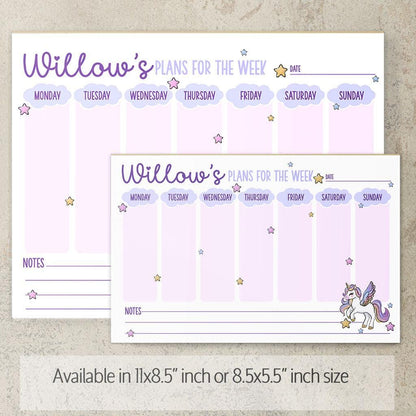 Personalized Weekly Planner | Custom Name Notepad - Desk Organizer & Habit Tracker