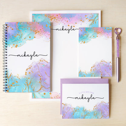 Personalized Stationery Set – Letter Writing Kit with Spiral Notebook & Pen