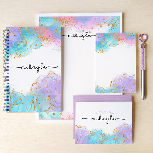 Personalized Stationery Set – Letter Writing Kit with Spiral Notebook & Pen