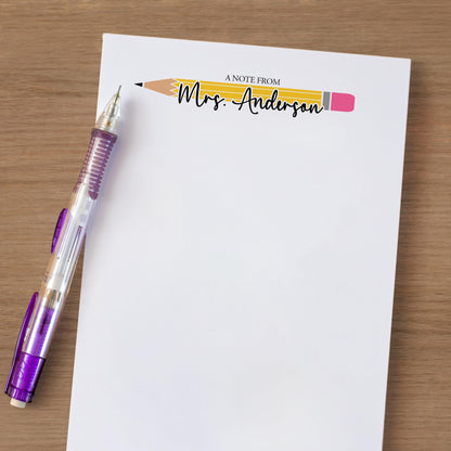 Personalized Teacher Notepad - Custom Name Stationery | Classroom Notepads Gift