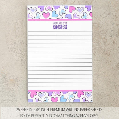 Personalized Stationery Set – Girls Letter Writing Paper & Envelopes Gift