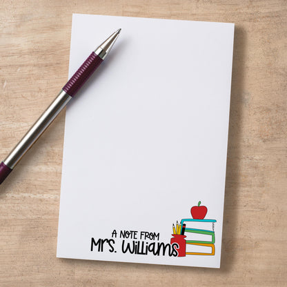 Personalized Teacher Notepad - Custom Name Stationery | Classroom Notepads & Teacher Appreciation Gifts