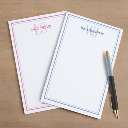 Personalized Notepad - Custom Monogram Initials Notepads | Professional Stationery Gift
