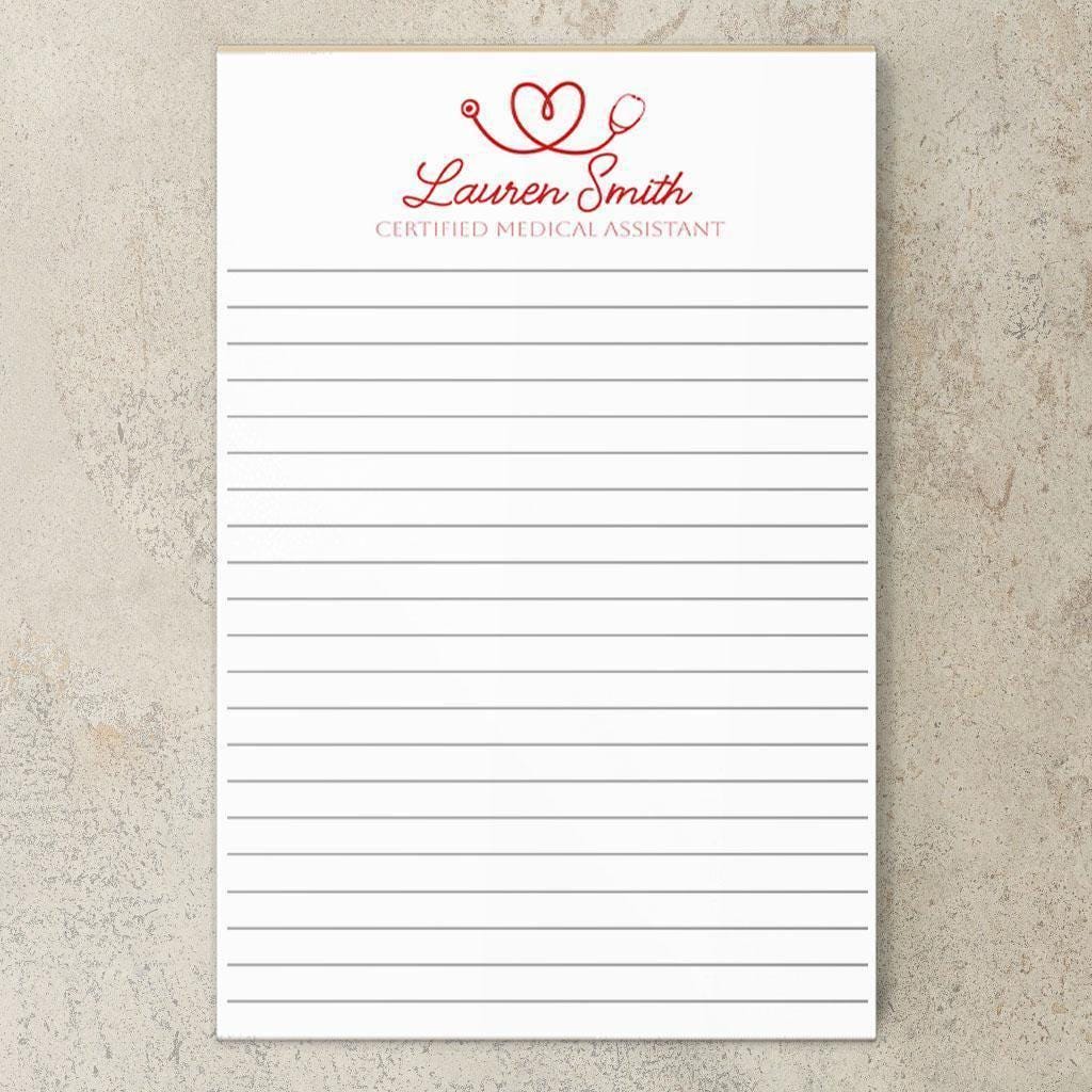 Personalized Nurse Notepad - Custom Name Stationery | RN LPN CNA Notepads Gift