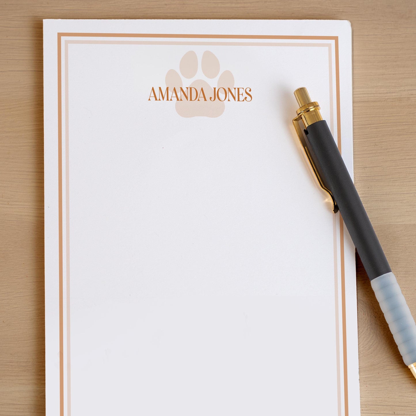 Personalized Paw Print Notepad - Custom Name Stationery | Pet Groomer Gift Idea