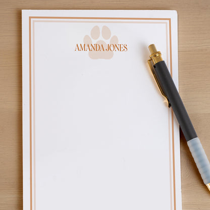 Personalized Paw Print Notepad - Custom Name Stationery | Pet Groomer Gift Idea