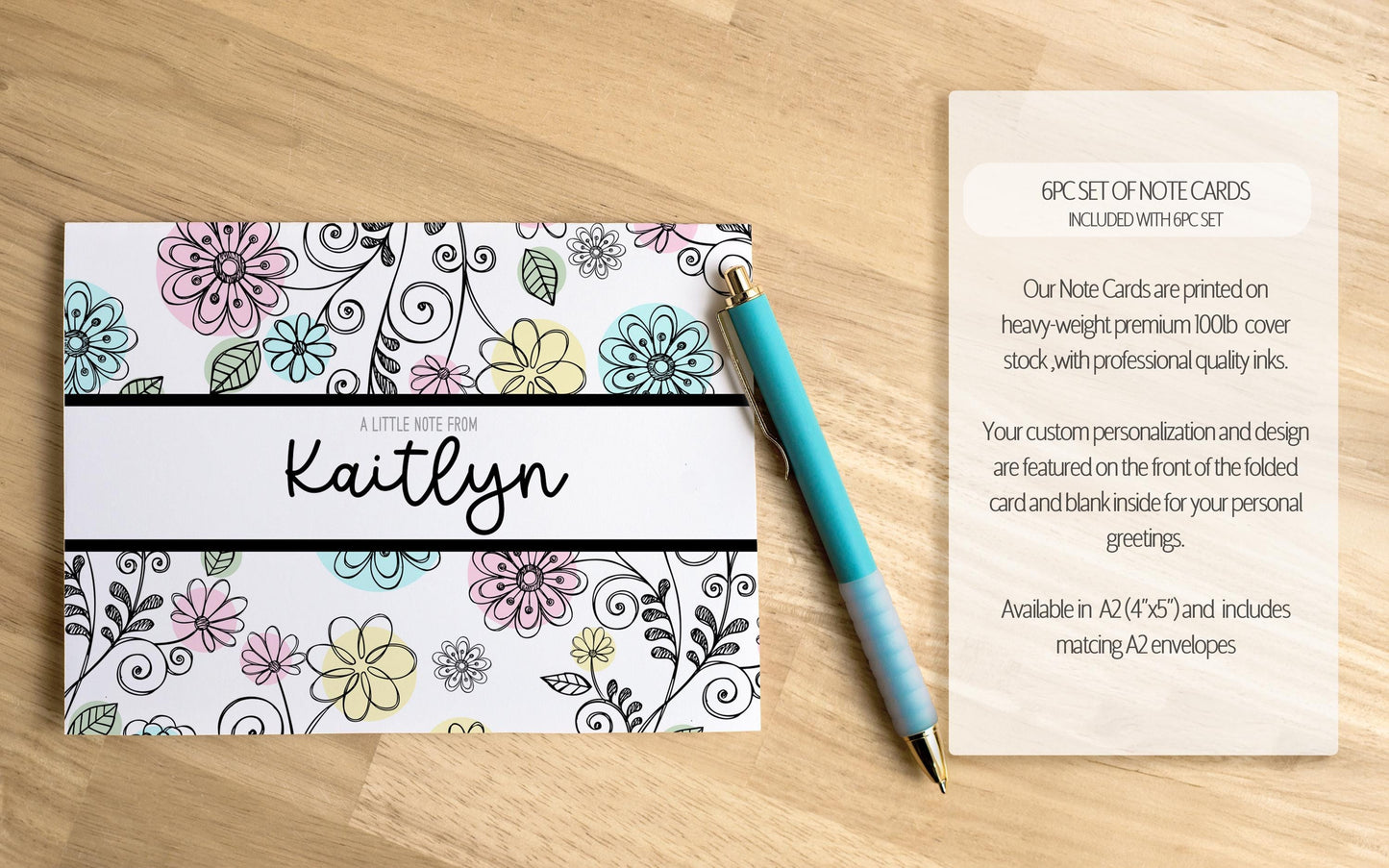 Personalized Stationery Set - Kids Letter Writing Kit with Notebook & Heart Pen