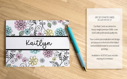Personalized Stationery Set - Kids Letter Writing Kit with Notebook & Heart Pen