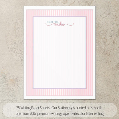Personalized Stationery Set – Custom Girls Writing Set with Monogram Letter Paper & Envelopes