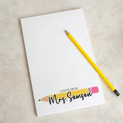 Personalized Teacher Notepad - Custom Name Stationery | Classroom Notepads & Teacher Appreciation Gifts