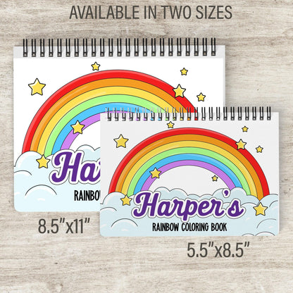 Personalized Kids Coloring Book - Custom Rainbow & Butterfly Art Gift For Girls