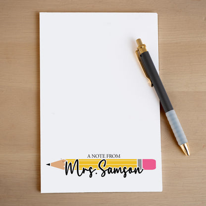 Personalized Teacher Notepad - Custom Name Stationery | Classroom Notepads & Teacher Appreciation Gifts