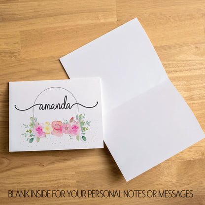 Personalized Note Cards – Custom Notecards with Envelopes | Wildflower Greeting Cards Set