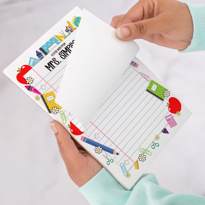 Personalized Teacher Notepad – Custom Name Stationery, Classroom Notepads & Teacher Gift Ideas