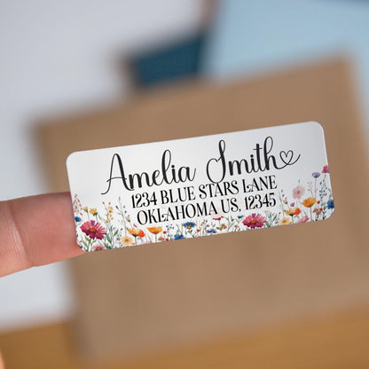 Custom Return Address Labels | Floral Personalized Address Stickers, Smudge Proof & Waterproof