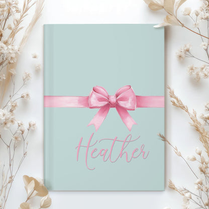 Personalized Pink Journal - Deluxe Hardcover Aesthetic Notebook with Custom Name