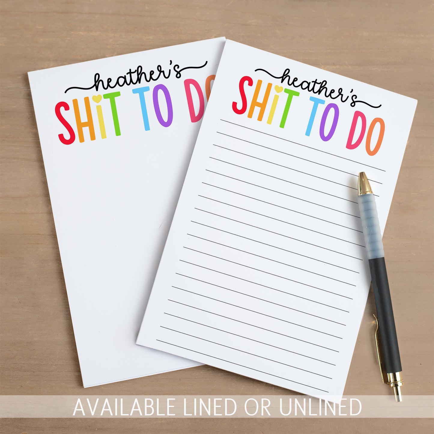 Funny Personalized Notepad - Custom Stationery | Colorful To Do List Gift