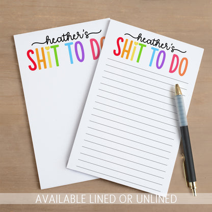 Funny Personalized Notepad - Custom Stationery | Colorful To Do List Gift
