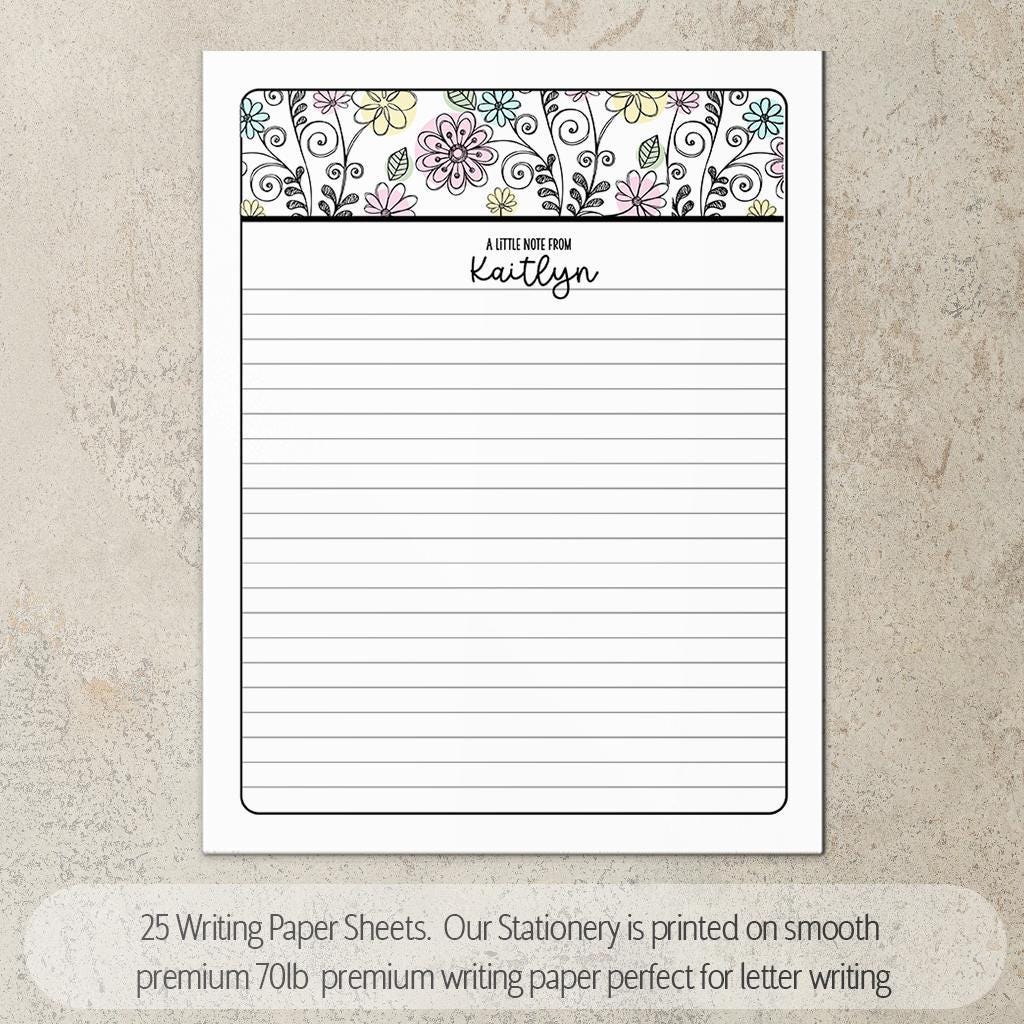 Personalized Stationery Set - Kids Letter Writing Kit with Notebook & Heart Pen