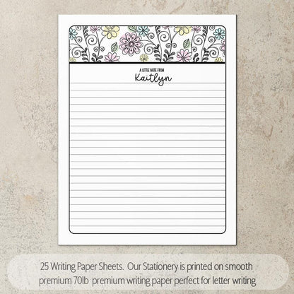 Personalized Stationery Set - Kids Letter Writing Kit with Notebook & Heart Pen