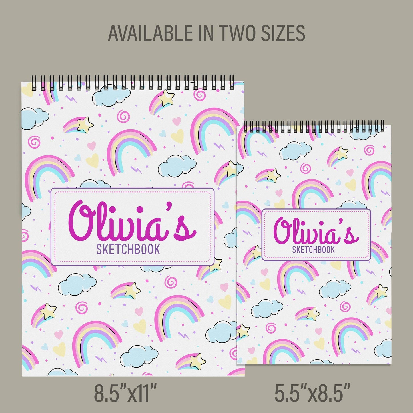 Personalized Kids Sketchbook - Custom Drawing Pad With Name | Spiral Bound Art Book