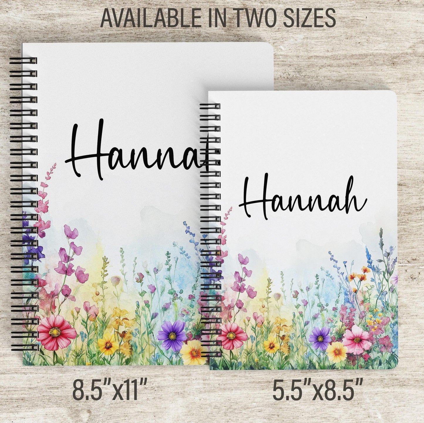 Custom Wildflower Notebook - Spiral Bound Floral Sketchbook With Lined And Blank Pages