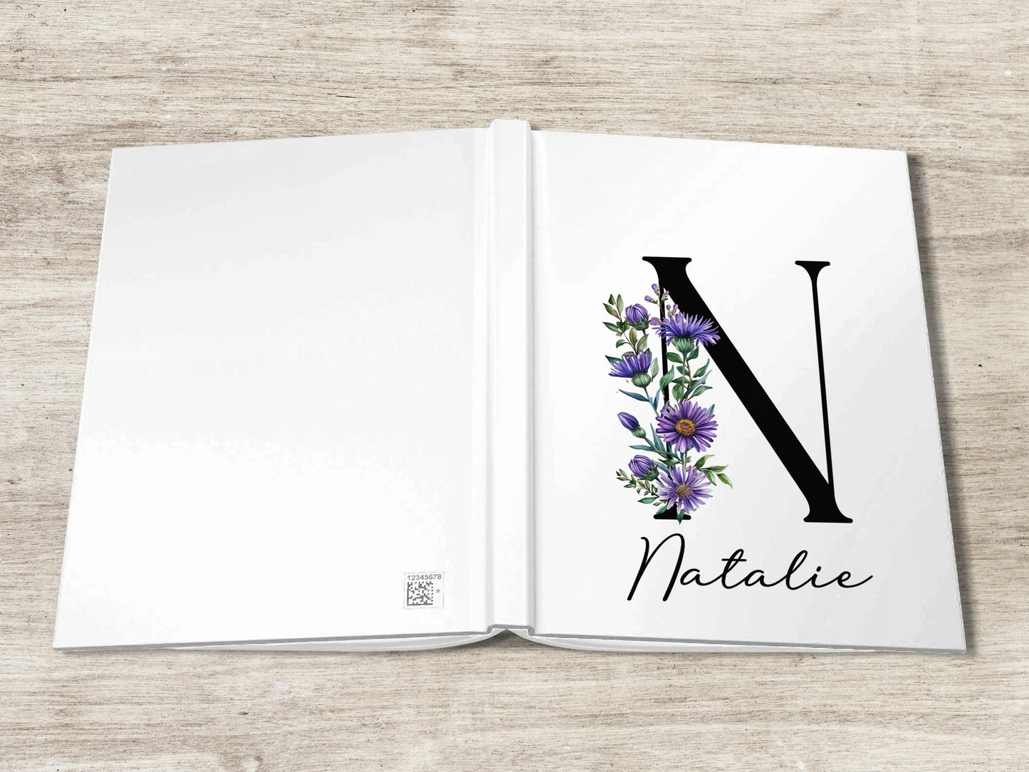 Personalized Journal – Deluxe Hardcover Notebook With Floral Birth Flower Gift